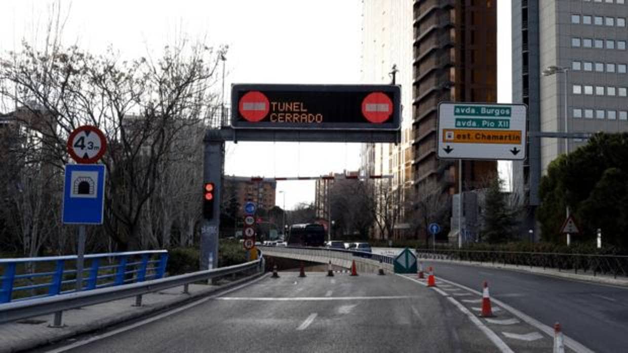 El acceso al túnel de Pío XII desde M-30 permanece cerrado por filtraciones