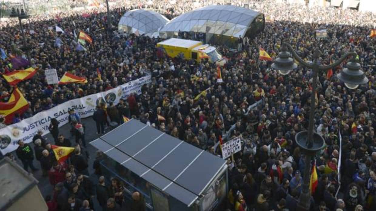 Manifestación en Madrid de Policía Nacional y Guardia Civil el pasado mes de noviembre