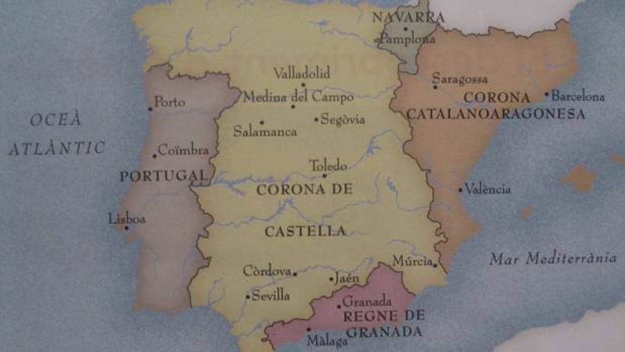 Uno de los mapas en los que se emplea el término Corona Catalanoaragonesa
