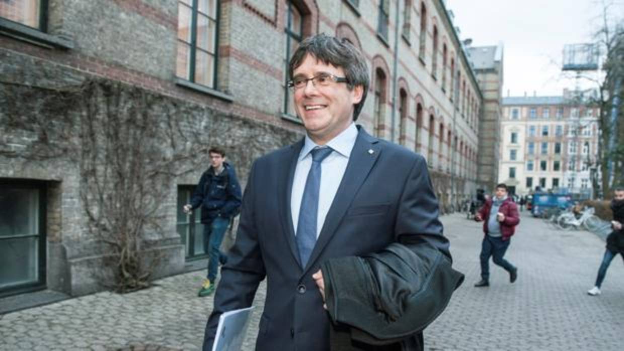 Carles Puigdemont, ayer tras su participación en el debate de la Universidad de Copenhague