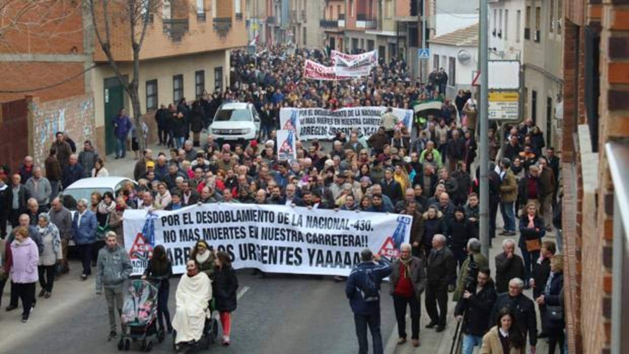 Imagen de la manifestación por las calles de Piedrabuena (Ciudad Real)