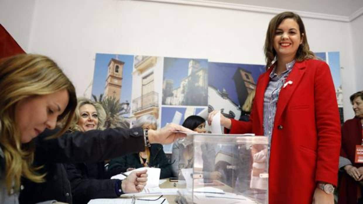 Sandra Gómez vota este domingo en las primarias del PSPV