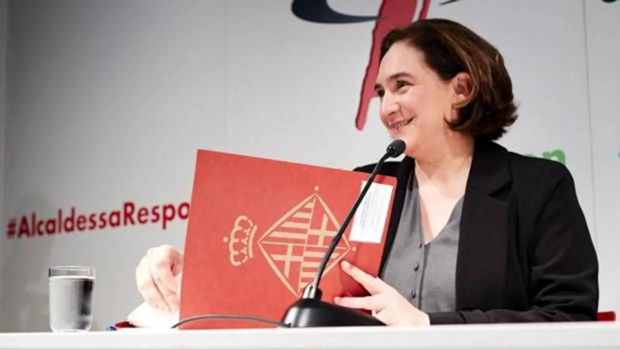 La alcaldesa de Barcelona, Ada Colau, en un acto en la ciudad condal el pasado mes de enero