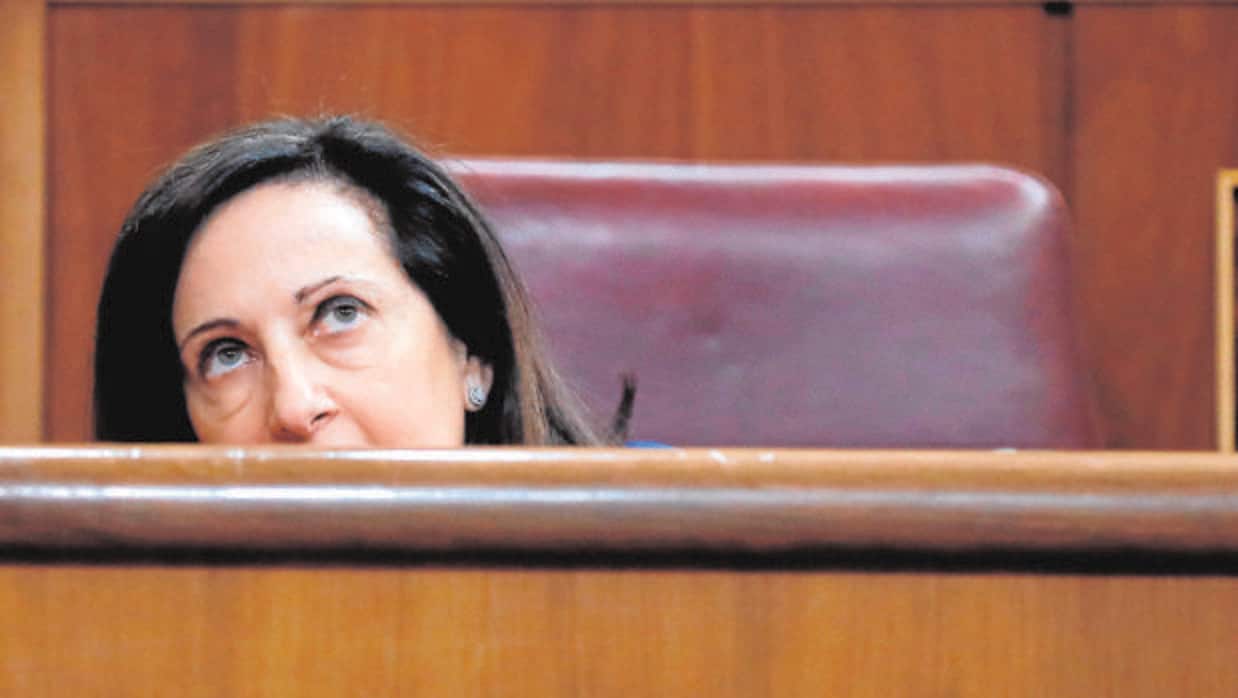 Margarita Robles, en su escaño del Congreso
