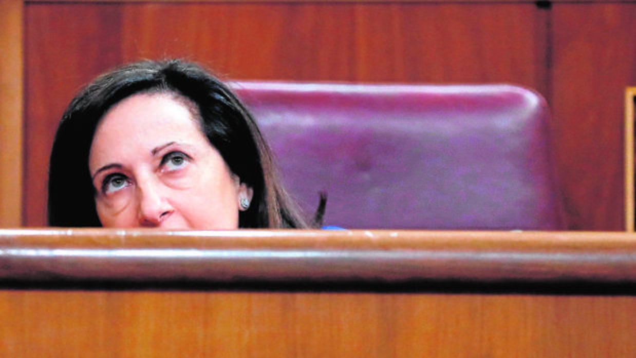 Margarita Robles, en su escaño del Congreso