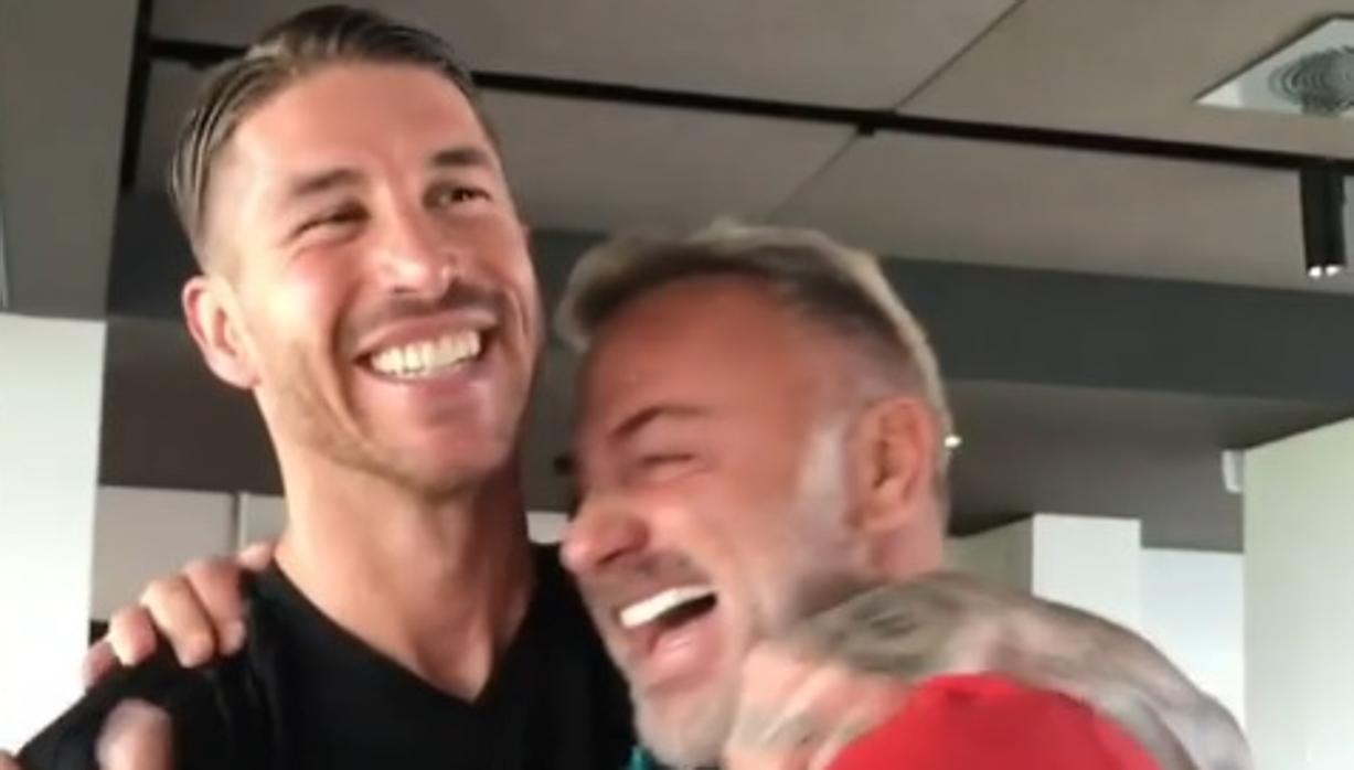 Sergio Ramos y Gianluca Vacchi, en la Ciudad Deportiva de Valdebebas