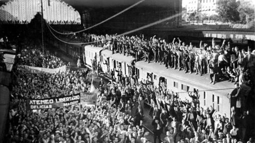 Estación de Mediodía, en Madrid, en 1936