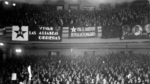 Mitin socialista en Madrid, antes del inicio de la guerra en 1936