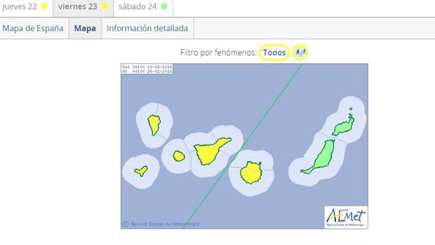 El Gobierno de Canarias declara la alerta por lluvias en Tenerife y Gran Canaria