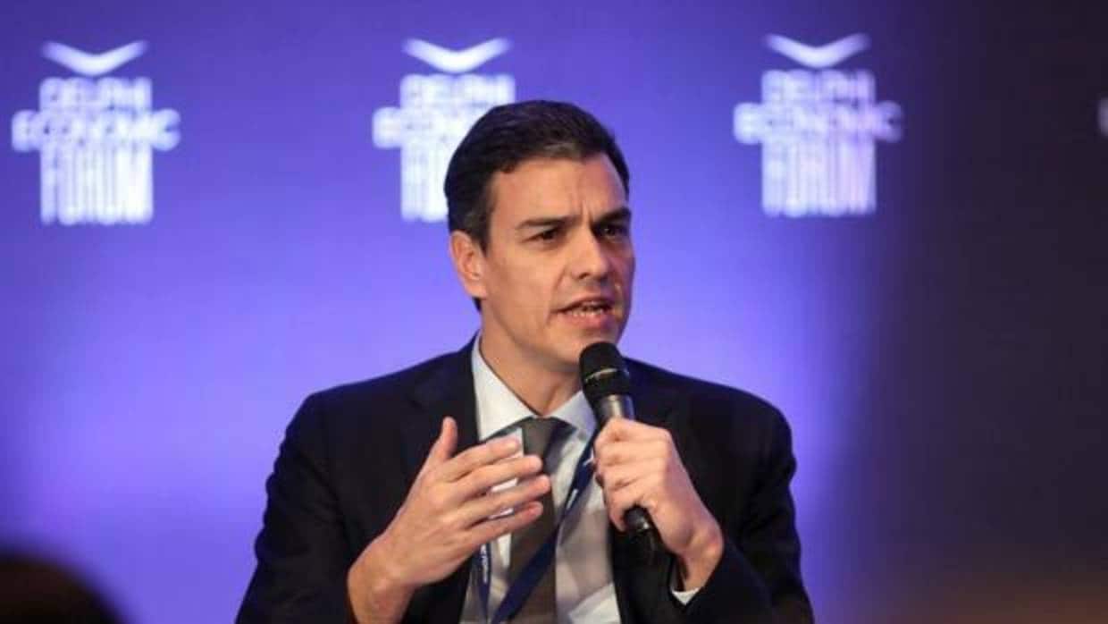 Pedro Sánchez, en un debate sobre el futuro de la Unión Europea en el III Foro Económico de Delfos