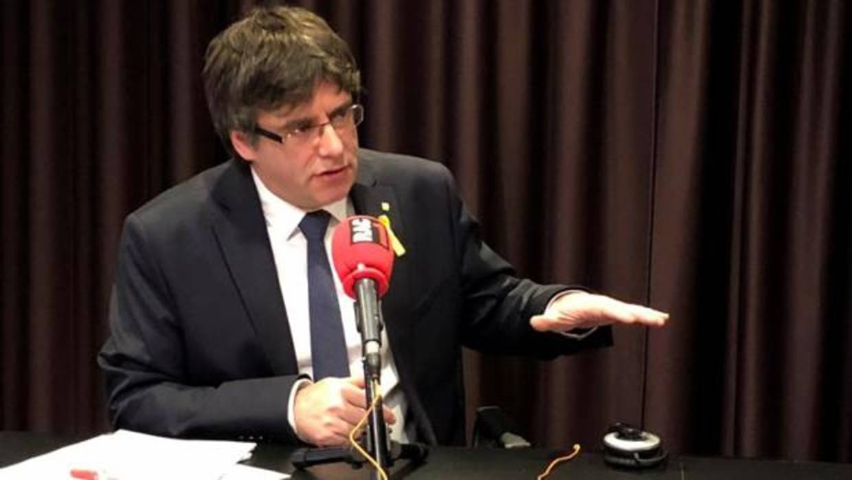 Carles Puigdemont, en la entrevista para RAC1 en Bélgica, ayer
