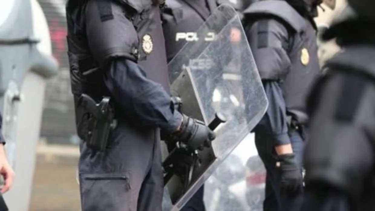 Dispositivo de la Policía Nacional en Barcelona el día del referéndum