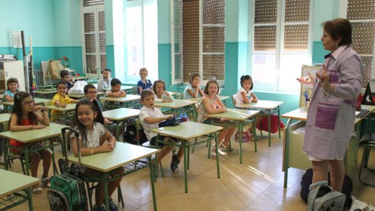 Una clase de un colegio de Palencia