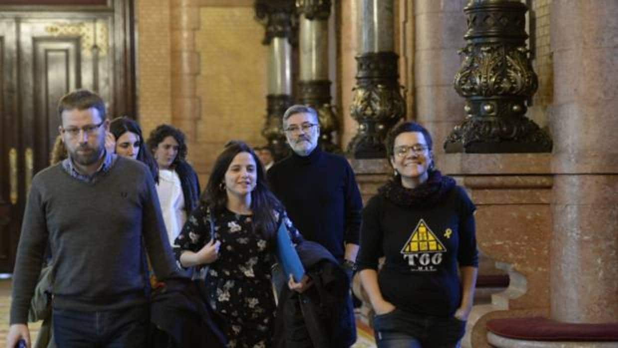 Los diputados de la CUP, Natalia Sánchez, Vidal Aragonés, María Sirvent y Carles Riera