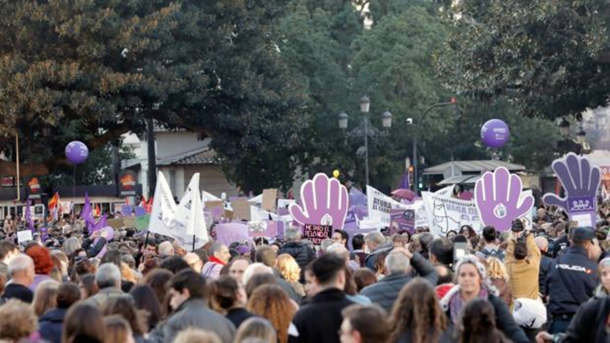 Imagen de la manifestación celebrada este jueves en Valencia