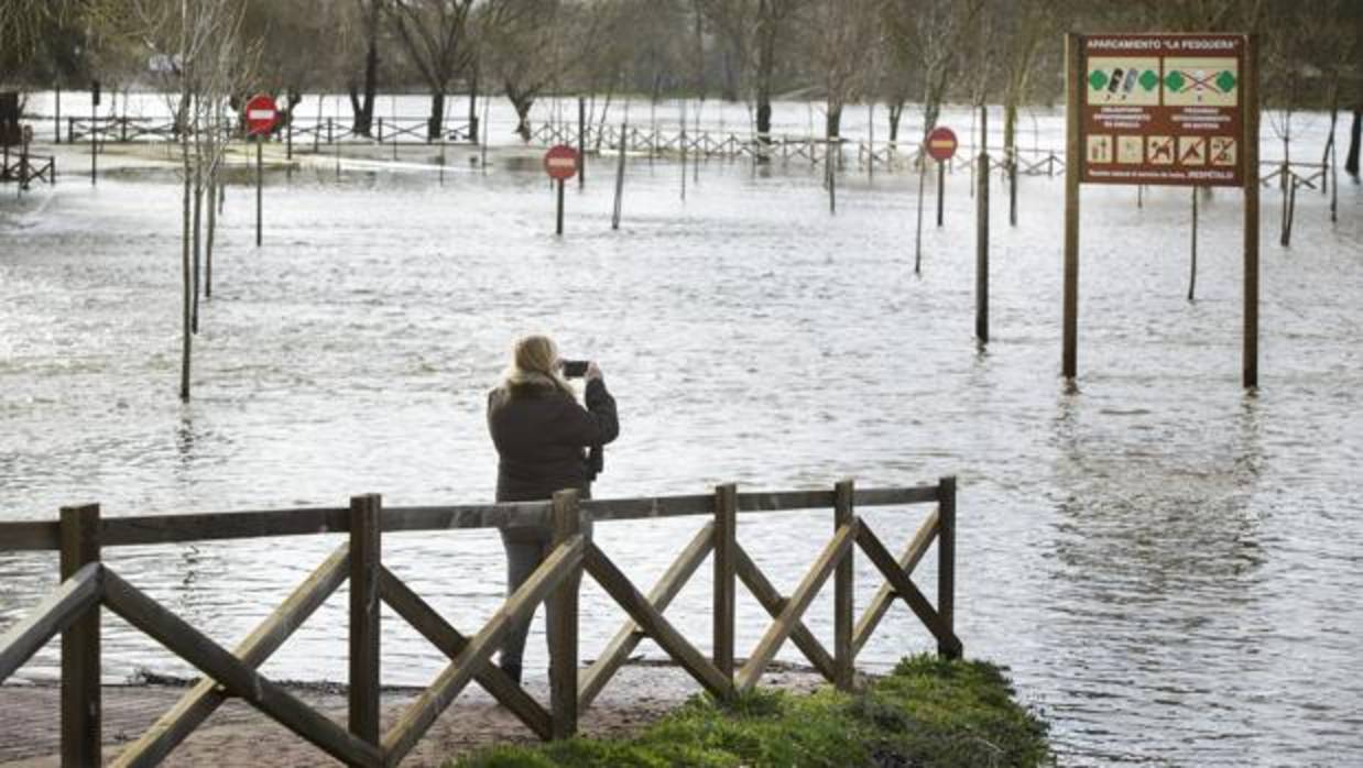 Crecida del río Águeda a su paso por Ciudad Rodrigo (Salamanca)