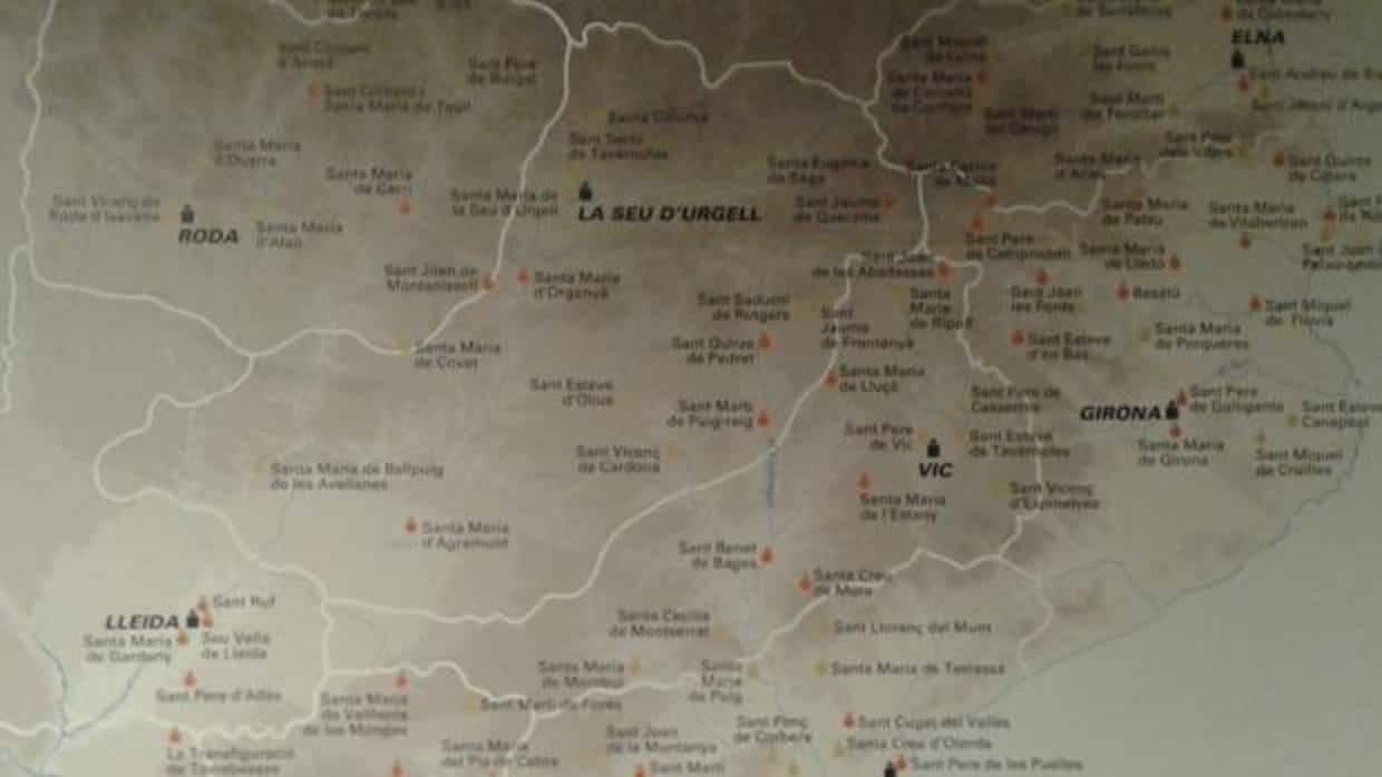 Mapa que exhibe el Museo de Historia de Cataluña que presenta como catalán parte del territorio aragonés