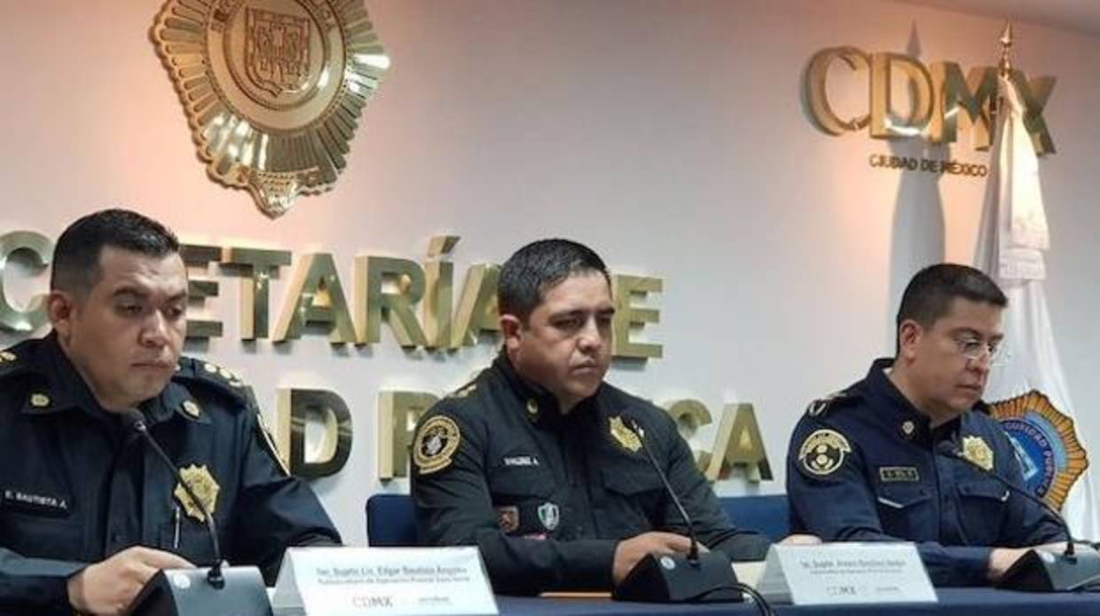 Policías de Ciudad de México informan de la detención en rueda de prensa