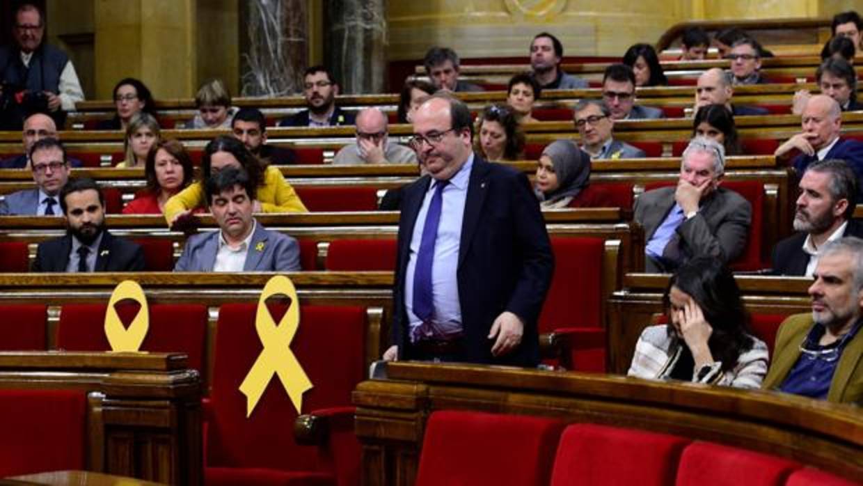 Miquel Iceta, en el Parlamento catalán