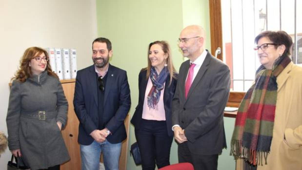 Anastasio Arevalillo junto a Manuel Tordera y María Prado Carretero durante la reapertura