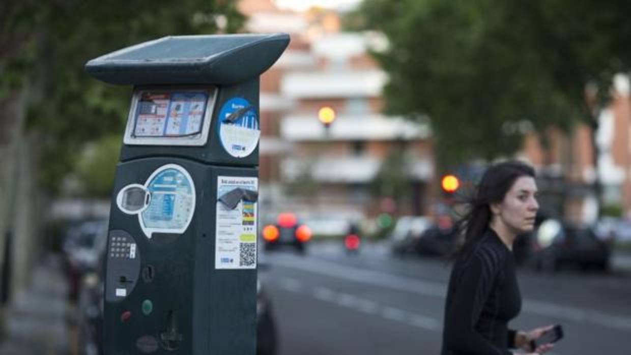 Un parquímetro situado en el distrito de Chamartín