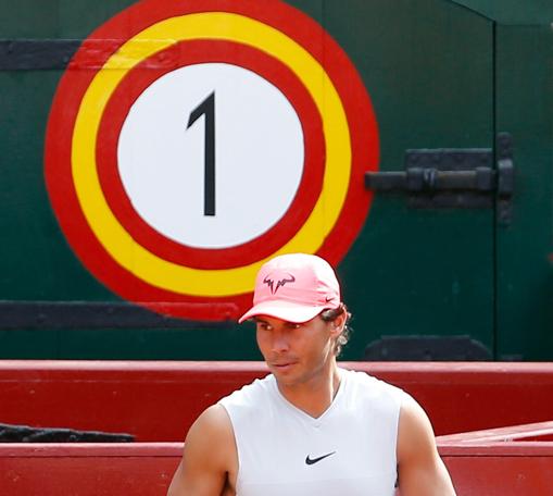 Imagen de Rafa Nadal tomada durante uno de los entrenamientos en Valencia