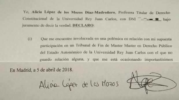 La carta de la profesora «suplantada» en el máster de Cifuentes: «Me está ocasionando perjuicios físicos y psíquicos»