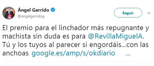 «Linchador, repugnante y machista»: la respuesta del número dos de Cifuentes al ataque de Miguel Ángel Revilla