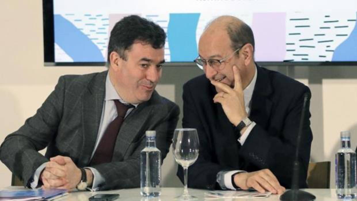Román Rodríguez y Delmiro Prieto, presidente de Down Galicia