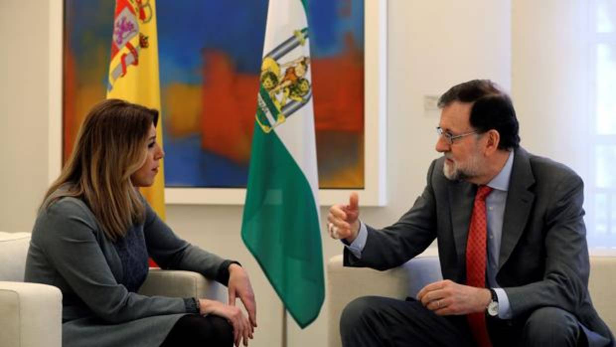 Susana Díaz y Mariano Rajoy, en el Palacio de la Moncloa