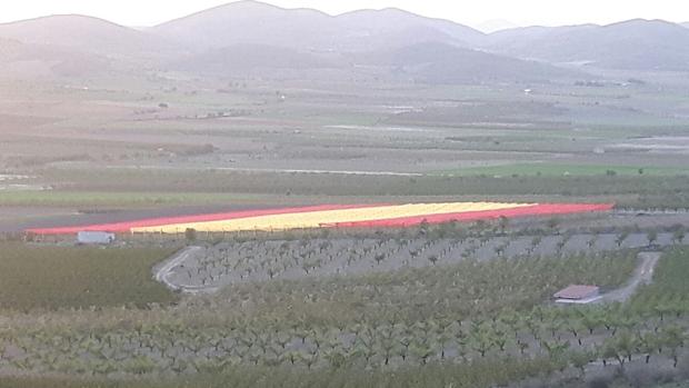 La bandera de España más grande del mundo: 22.000 metros cuadrados a vista de pájaro