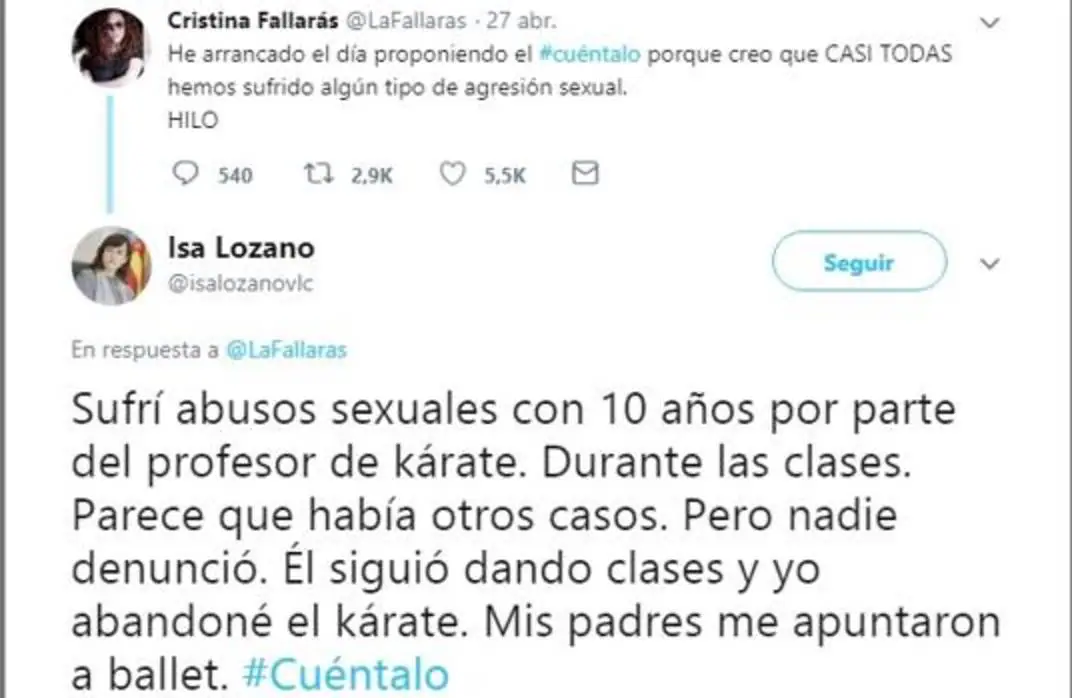 Captura del tuit de Isabel Lozano