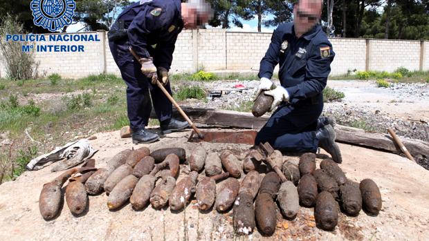 Aparecen 84 bombas de aviación en una escombrera de Zaragoza