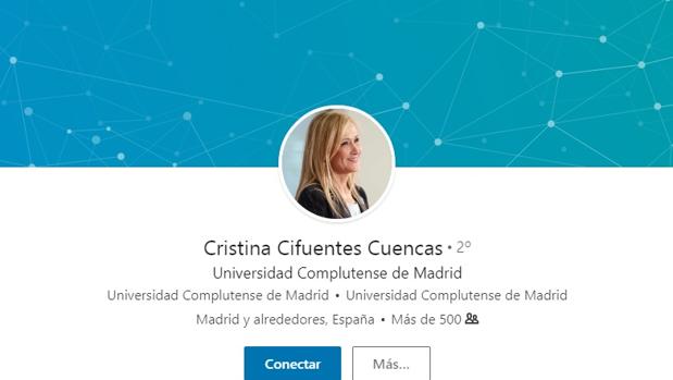 Cifuentes actualiza su Linkedin: de presidenta a técnico superior en la universidad