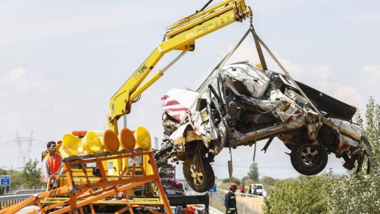 Estado en el que ha quedado la furgoneta tras el accidente