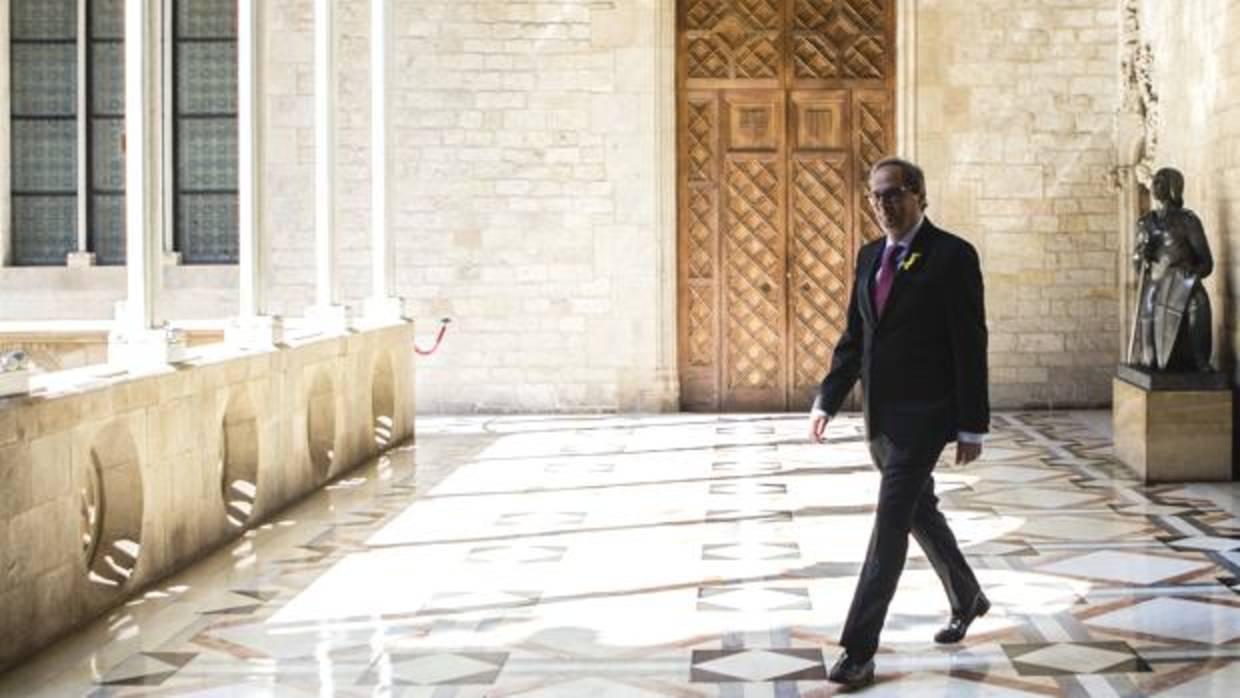 El presidente Quim Torra, hoy en el Palau de la Generalitat