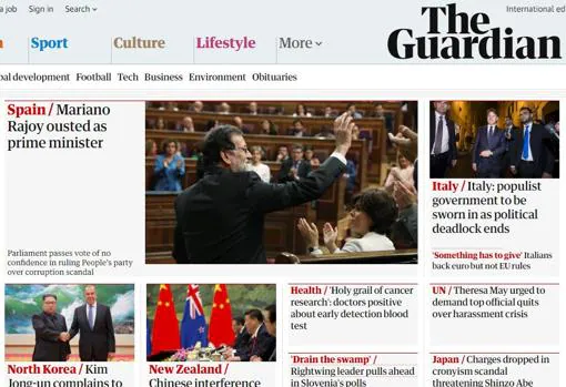 «The Guardian» abría su edición digital con la moción de censura