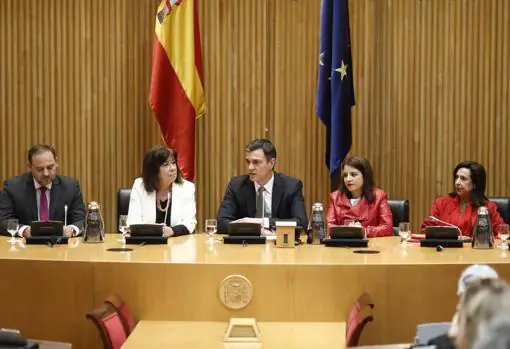 Pedro Sánchez interviene en la reunión del grupo parlamentario socialista la pasada semana