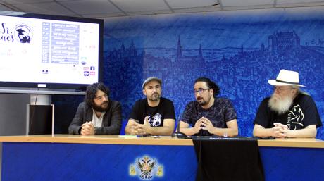 Amable Rodríguez, Budy García, Diego Mejías y John Duer, durante la presentación del festival