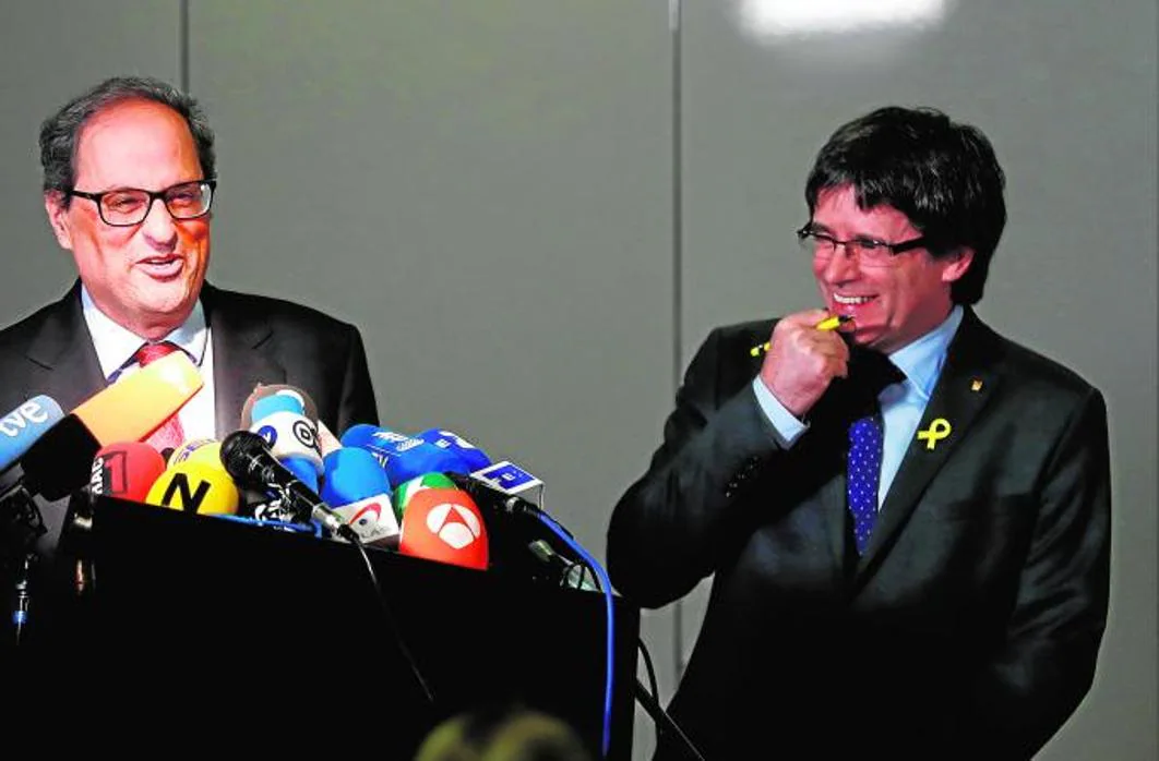 Torra y Puigdemont, en una comparecencia reciente