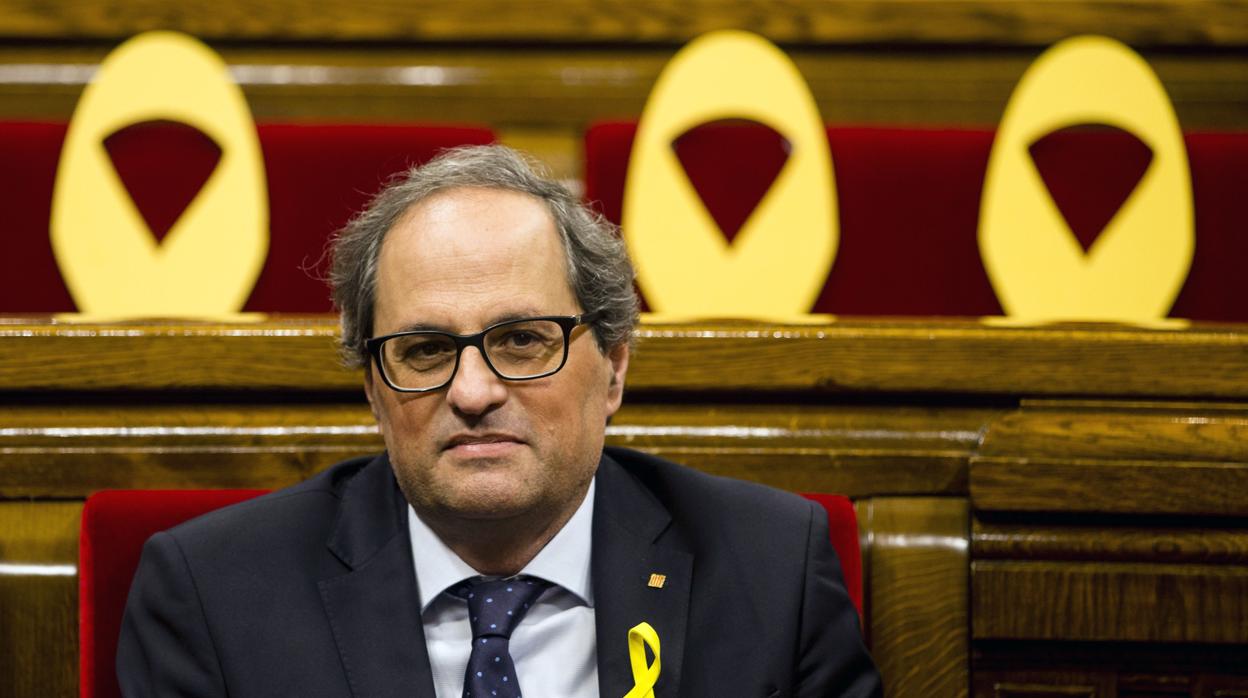 El presidente de la Generalitat Quim Torra ayer en el Parlament