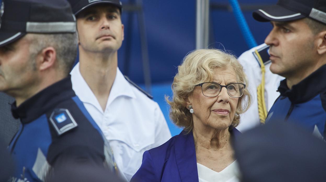 Manuela Carmena, durante la fiesta del patrón de la Policía Municipal