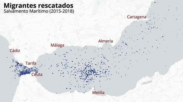 Las pateras llegan a puntos de España cada vez más alejados