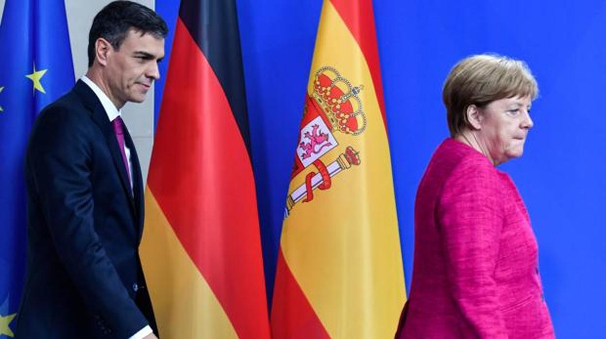 Pedro Sánchez y Merkel
