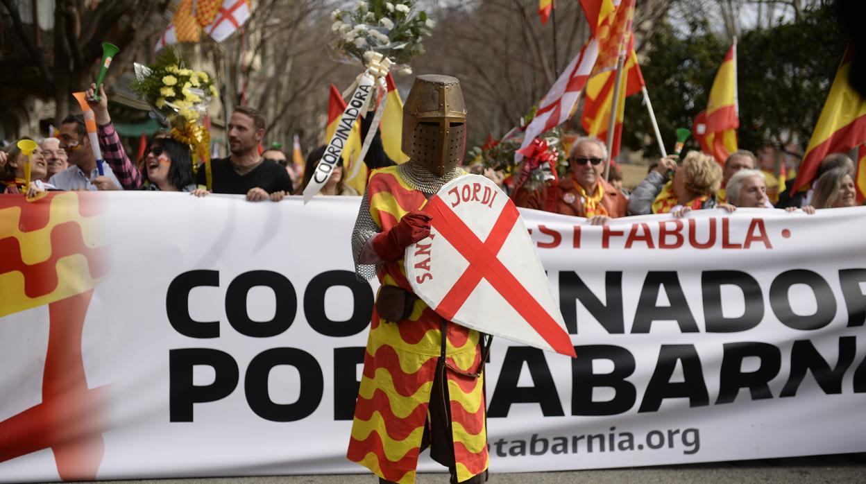 Manifestación de la plataforma Tabarnia en Barcelona