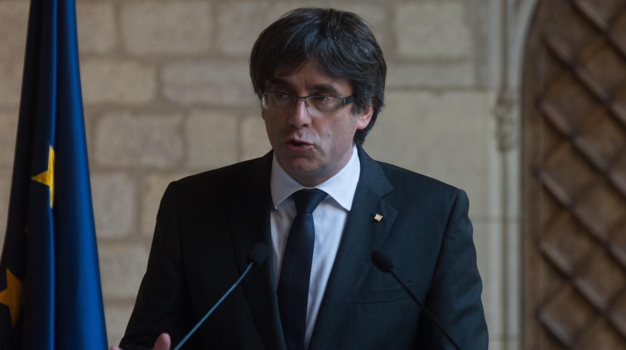 El expresidente catalán en el Palau de la Generalitat