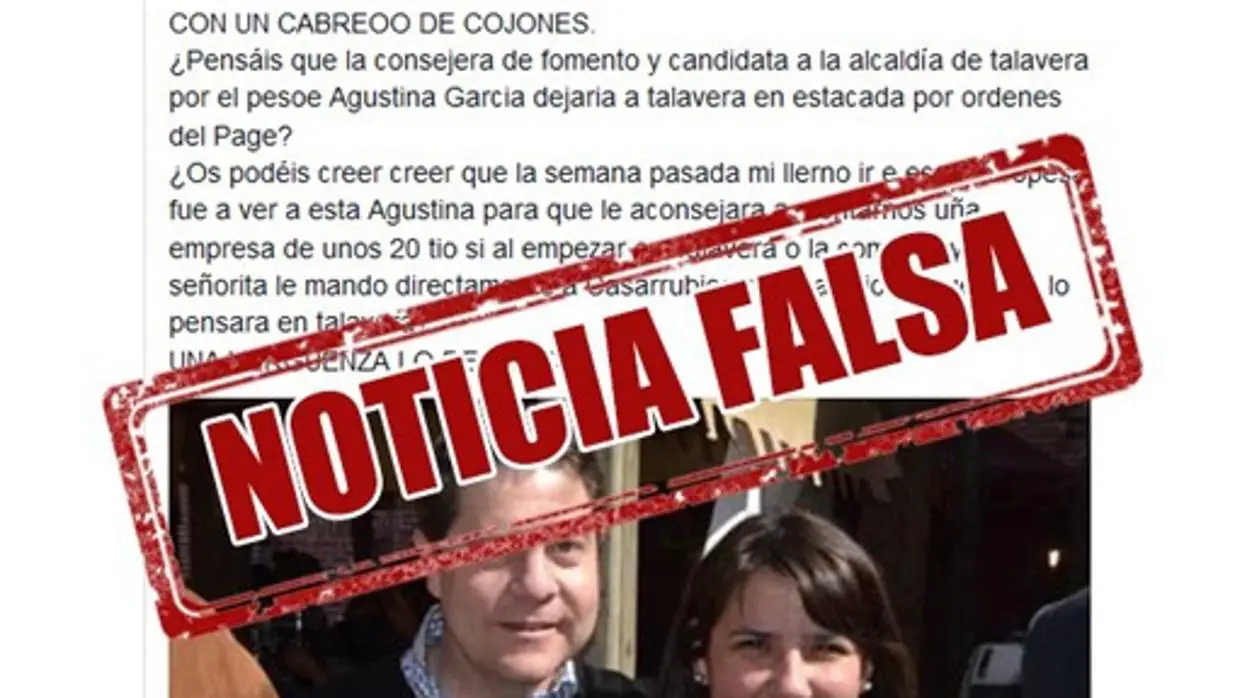 Noticia falsa sobre Agustina García Élez