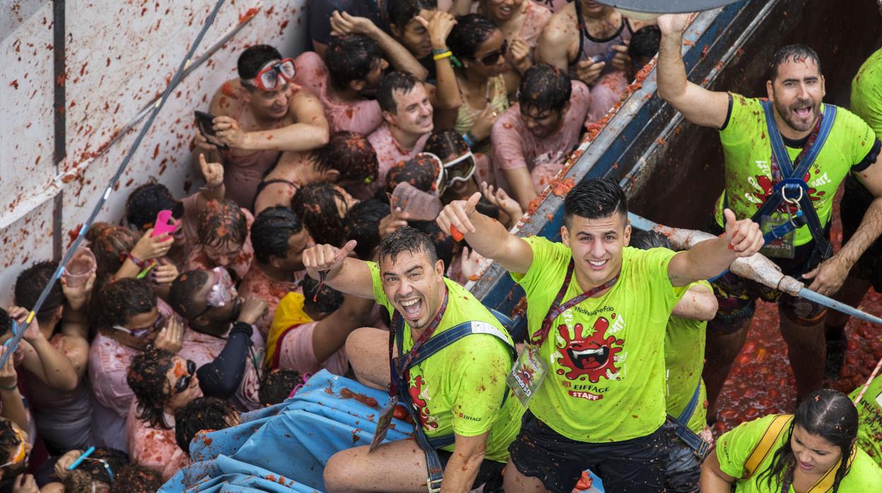 Imagen del festejo de la Tomatina de Buñol