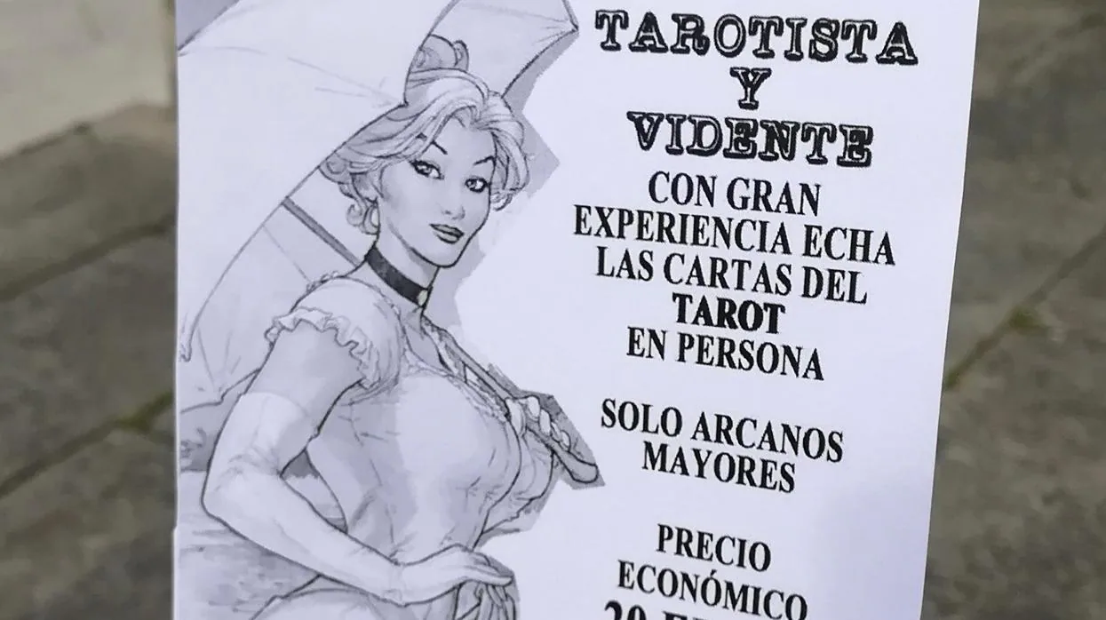 Propaganda de la consulta del tarot que supuestamente entregaba María Jesús Guzmán