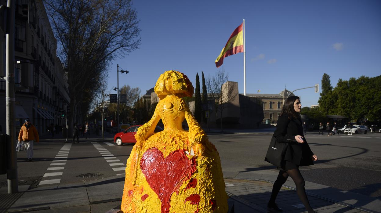 Una de las meninas expuestas en la Plaza de Colón, en Madrid